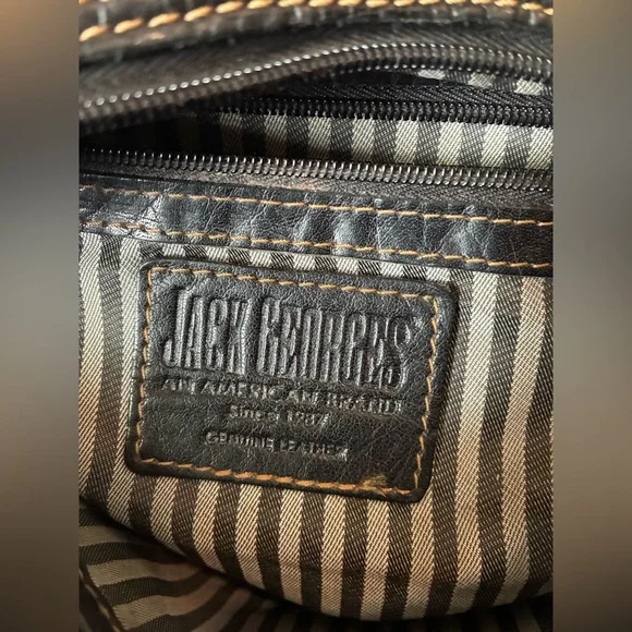 Jack Georges Faux Woven Buffalo Leather Adjustable Shoulder Crossbody Bag. - Picture 7 of 15